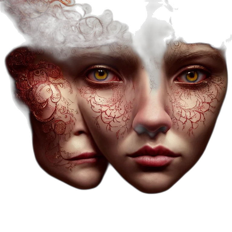 mask, face, fantasy art, photorealistic transparent PNG cut-out