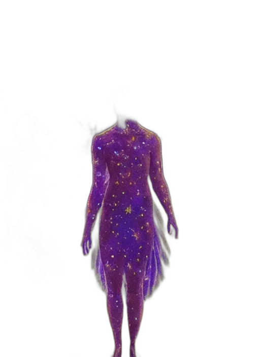 dress, creature, staff, hair transparent PNG cut-out