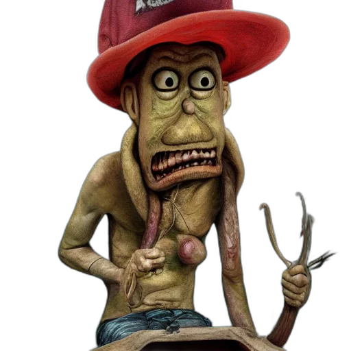 hat, staff, creature, face transparent PNG cut-out