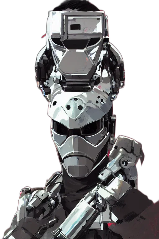 robot, mask, face, weapon transparent PNG cut-out