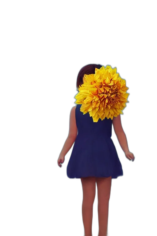 dress, flower, crown, staff transparent PNG cut-out