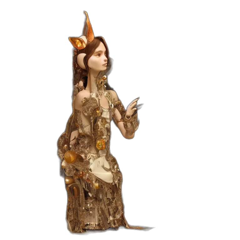 dress, staff, crown, mask transparent PNG cut-out