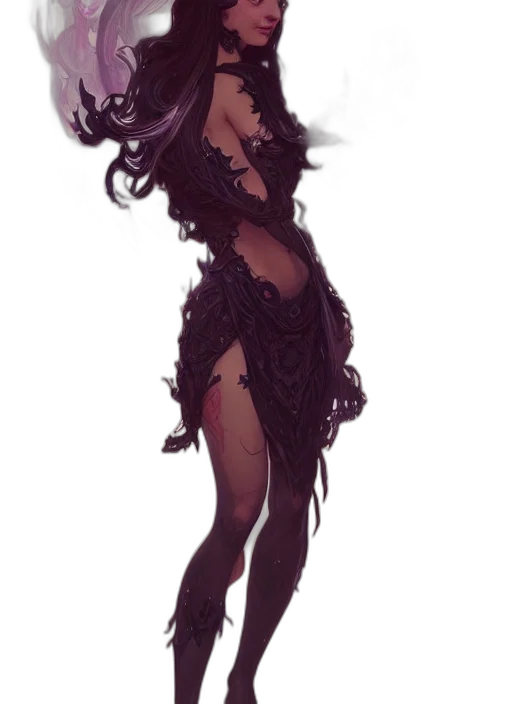 dress, creature, mask, hair transparent PNG cut-out