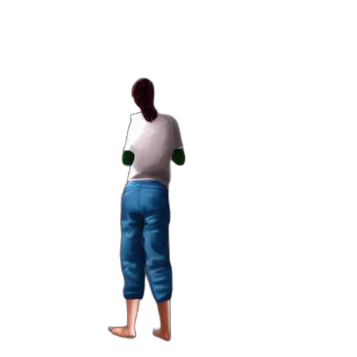 jacket, staff, robot, creature transparent PNG cut-out