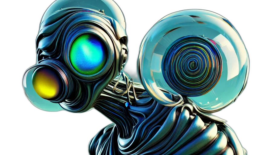 robot, mask, cyberpunk, concept art transparent PNG cut-out