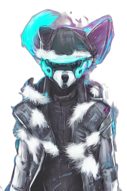 mask, jacket, robot, staff transparent PNG cut-out
