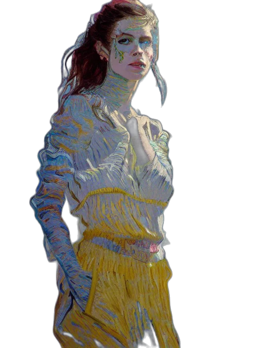 jacket, dress, face, staff transparent PNG cut-out