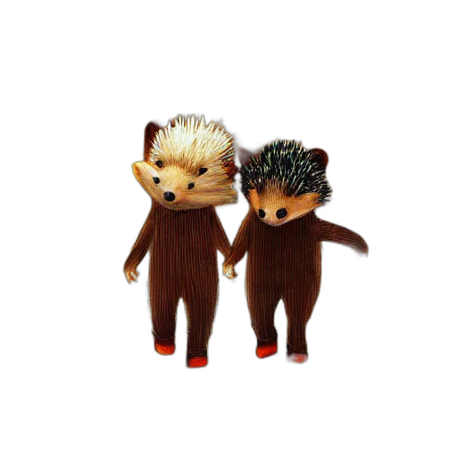 3d render, hedgehogs, walking, across transparent PNG cut-out