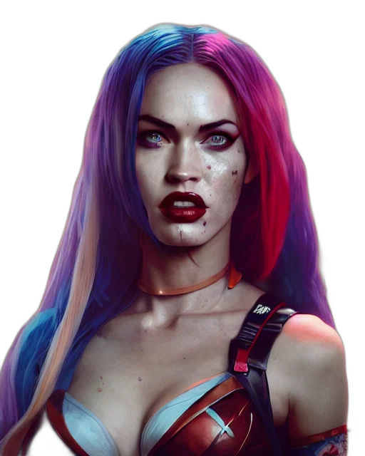 face, cyberpunk, comic book art, concept art transparent PNG cut-out