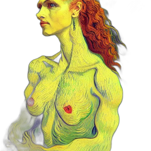 face, concept art, photorealistic, watercolor transparent PNG cut-out