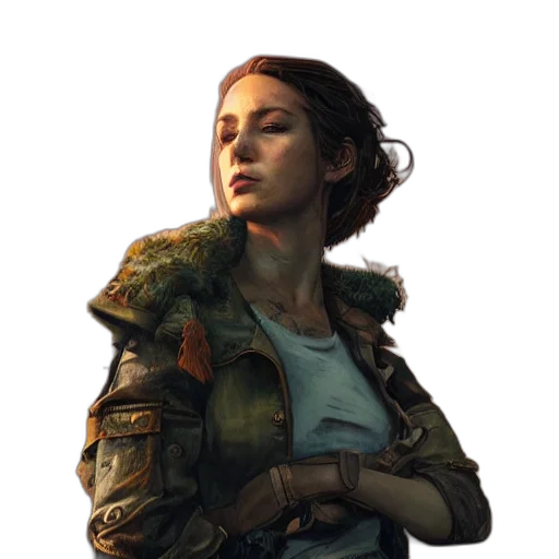 jacket, face, staff, weapon transparent PNG cut-out
