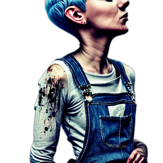 robot, staff, face, jacket transparent PNG cut-out