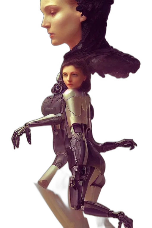 robot, staff, face, concept art transparent PNG cut-out