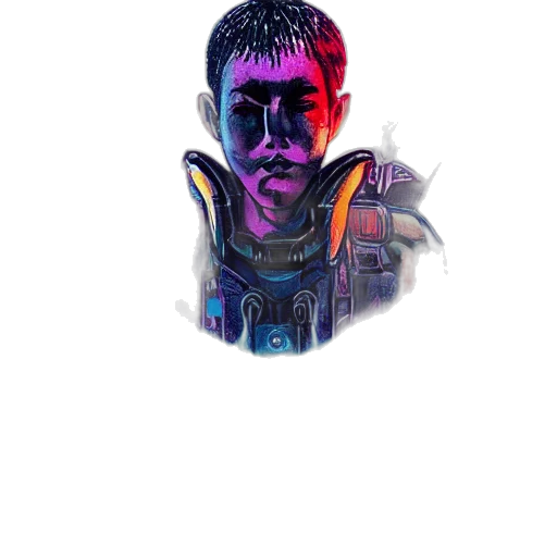 robot, face, mask, jacket transparent PNG cut-out