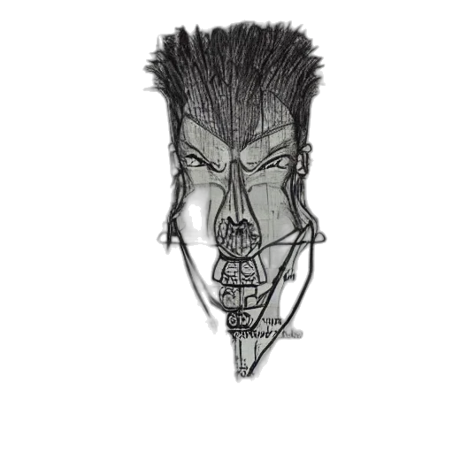 face, mask, hair, staff transparent PNG cut-out
