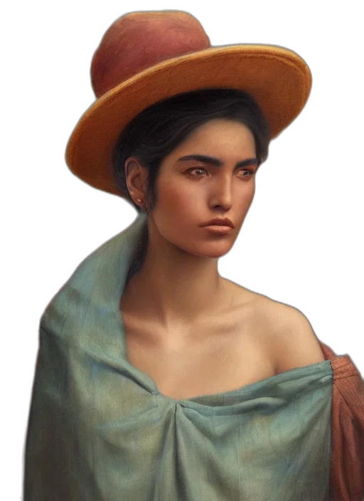 hat, face, staff, jewelry transparent PNG cut-out