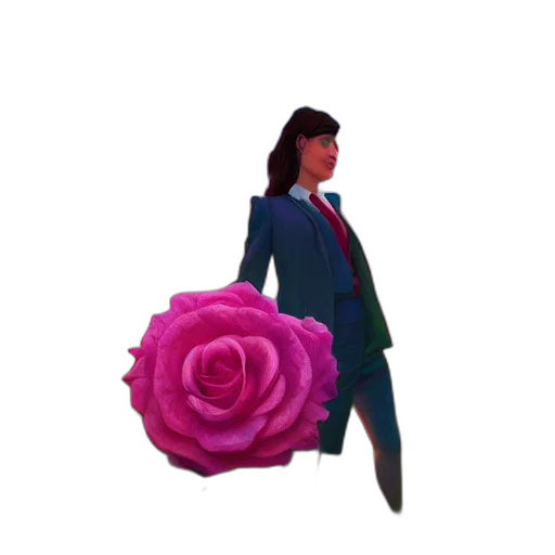 jacket, flower, staff, dress transparent PNG cut-out