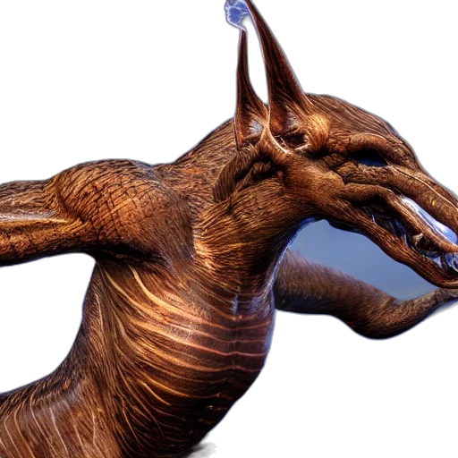 dragon, creature, animal, staff transparent PNG cut-out