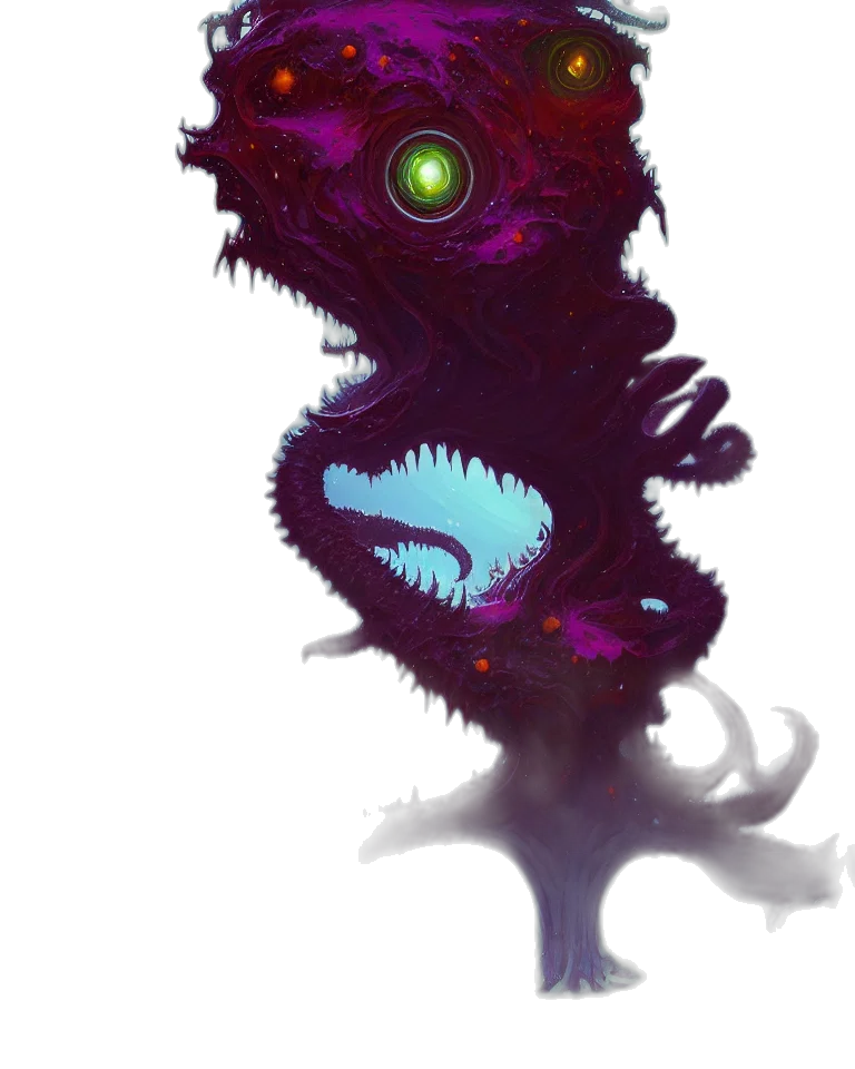 dragon, creature, mask, staff transparent PNG cut-out