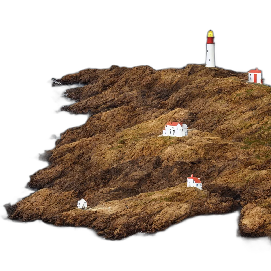 concept art, 3d render, fog, lighthouse transparent PNG cut-out