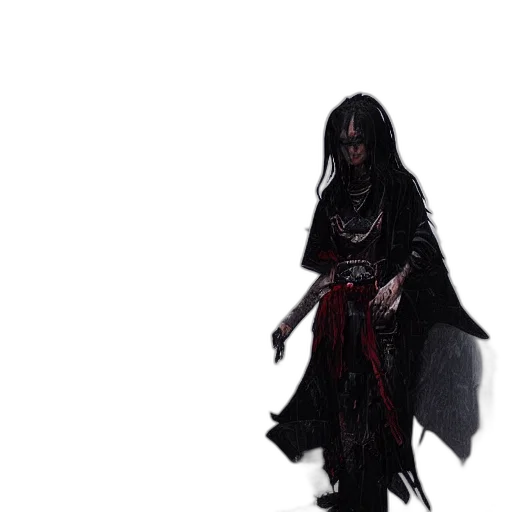 creature, staff, mask, dress transparent PNG cut-out