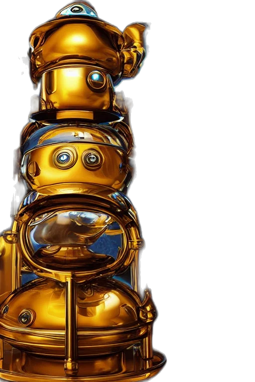 robot, bottle, crown, weapon transparent PNG cut-out