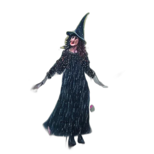 dress, hat, staff, creature transparent PNG cut-out