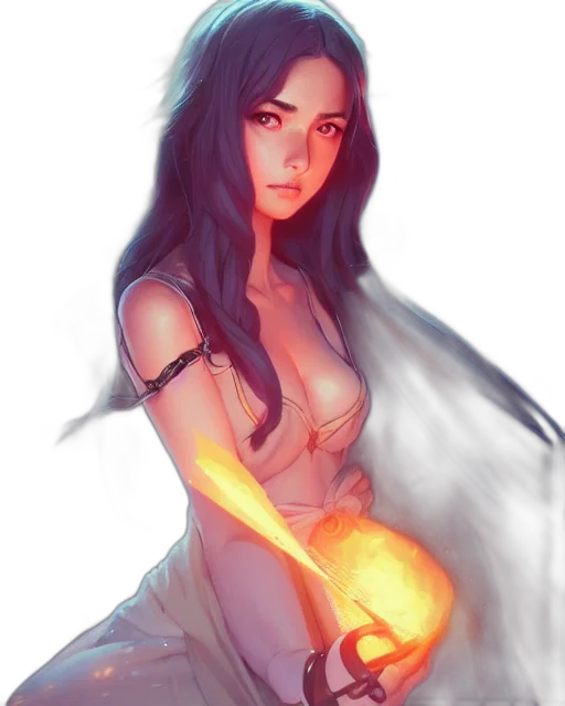 dress, weapon, dragon, fantasy art transparent PNG cut-out