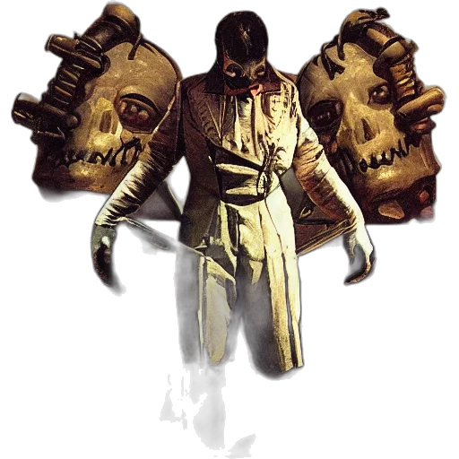 jacket, mask, weapon, staff transparent PNG cut-out