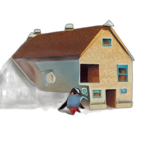 building, 3d render, concept art, fog transparent PNG cut-out