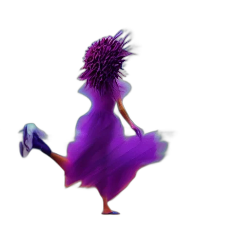 dress, hair, staff, creature transparent PNG cut-out