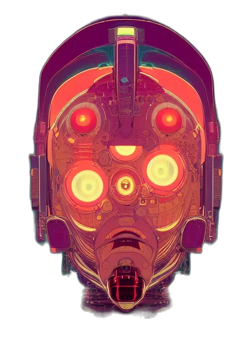 robot, mask, face, creature transparent PNG cut-out
