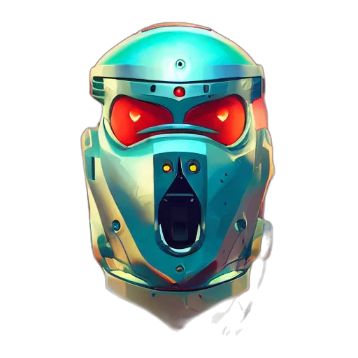 robot, mask, face, concept art transparent PNG cut-out