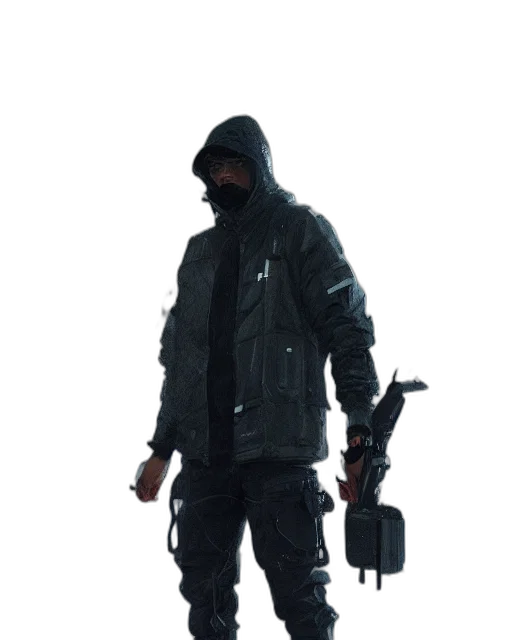 jacket, staff, weapon, umbrella transparent PNG cut-out