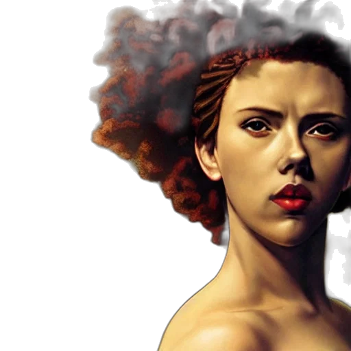 hair, face, photorealistic, comic book art transparent PNG cut-out