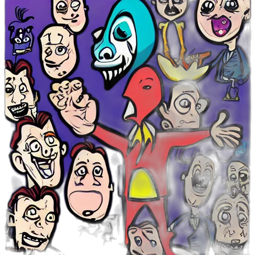 mask, face, creature, comic book art transparent PNG cut-out