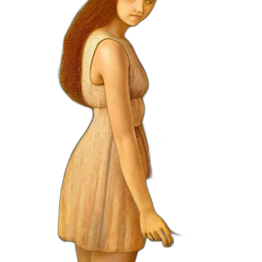 dress, face, staff, jewelry transparent PNG cut-out
