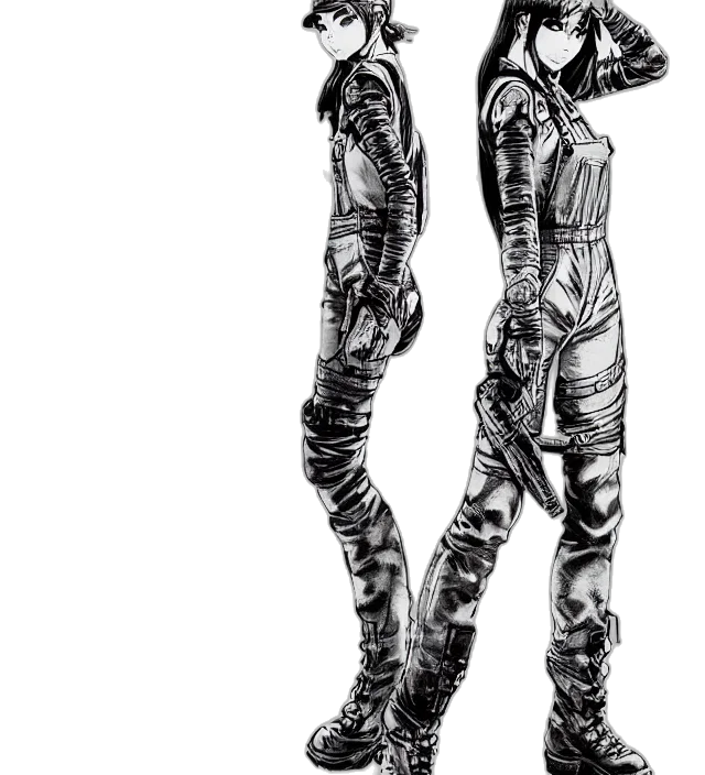 robot, jacket, mask, comic book art transparent PNG cut-out
