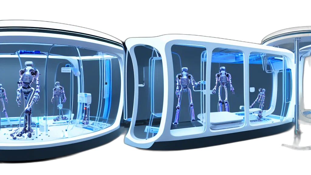 robot, concept art, 3d render, outer space transparent PNG cut-out