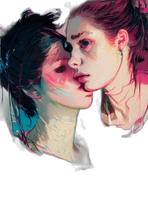 face, mask, concept art, watercolor transparent PNG cut-out