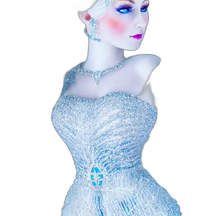 dress, crown, jewelry, 3d render transparent PNG cut-out
