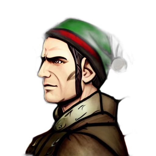 hat, staff, face, concept art transparent PNG cut-out