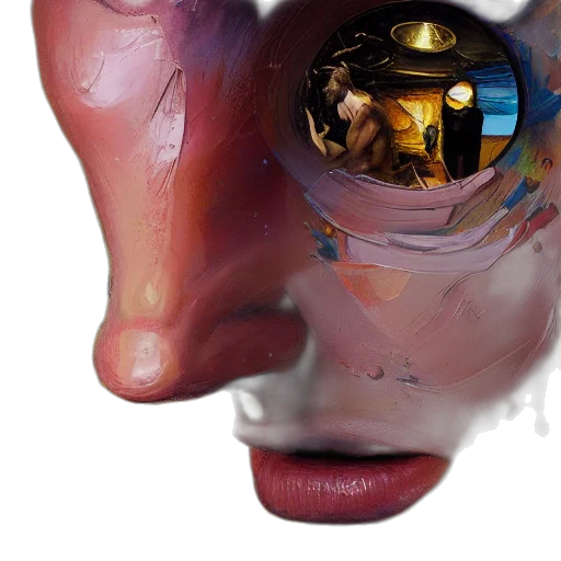 mask, face, robot, photorealistic transparent PNG cut-out