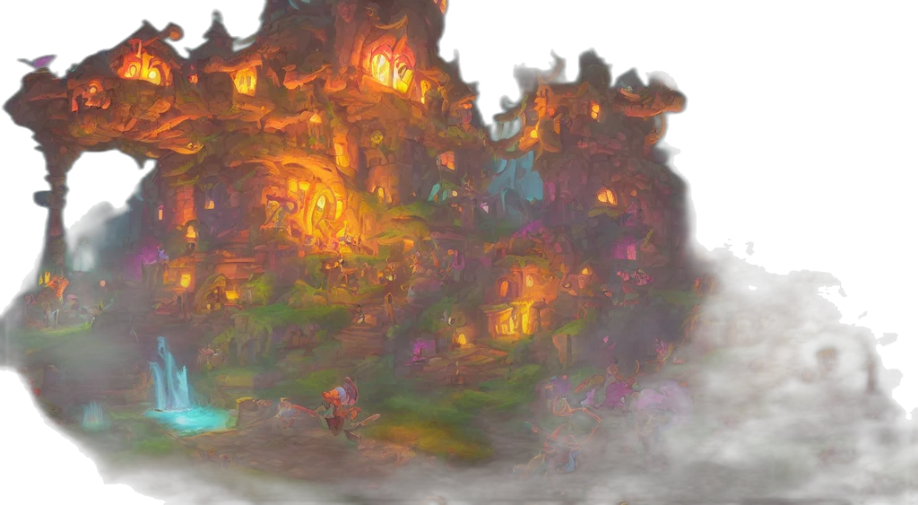 concept art, fantasy art, watercolor, 3d render transparent PNG cut-out