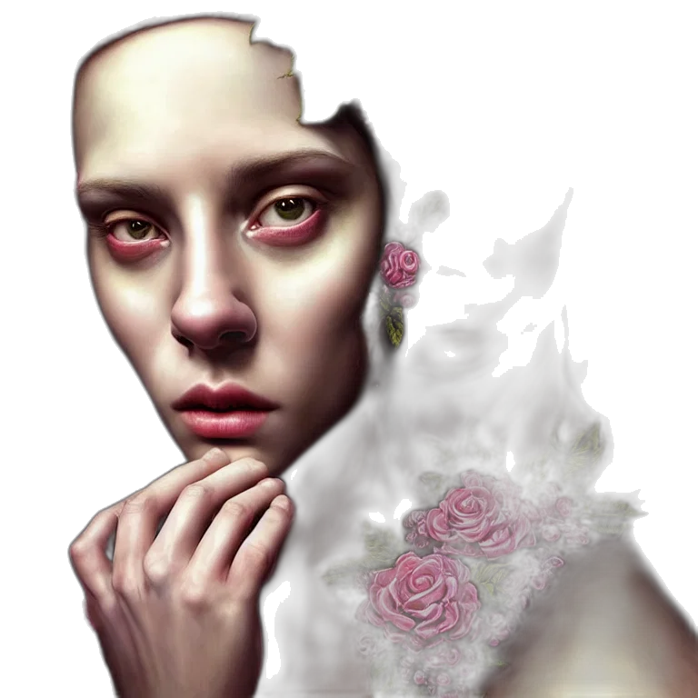 face, mask, jewelry, flower transparent PNG cut-out