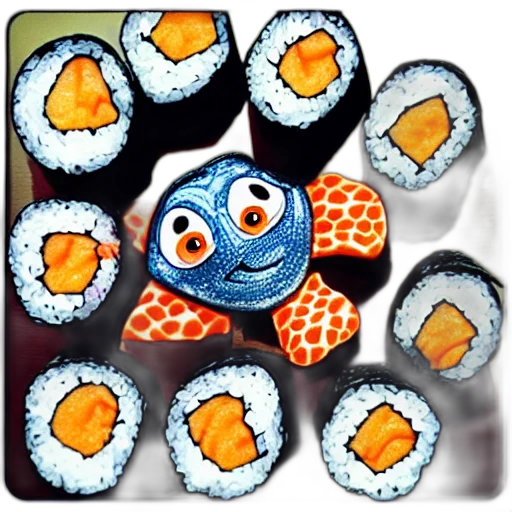 food, 3d render, photorealistic, nemo transparent PNG cut-out
