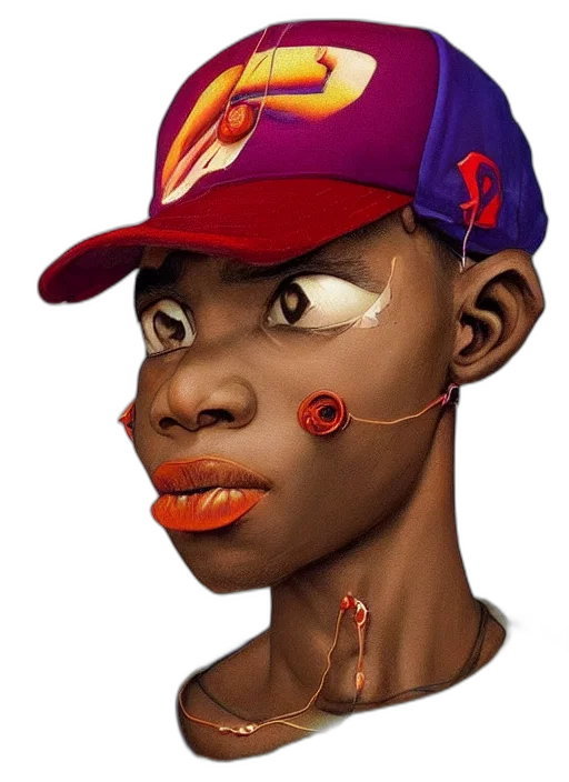 face, hat, photorealistic, concept art transparent PNG cut-out
