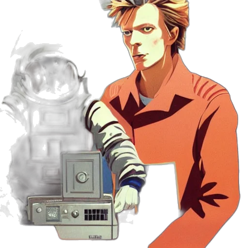 robot, jacket, staff, concept art transparent PNG cut-out