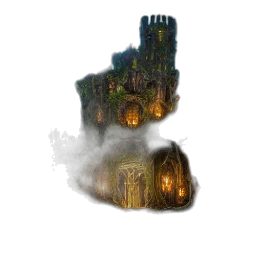 building, crown, dragon, weapon transparent PNG cut-out