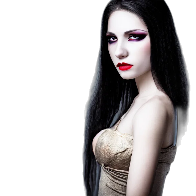 hair, jewelry, mask, dress transparent PNG cut-out